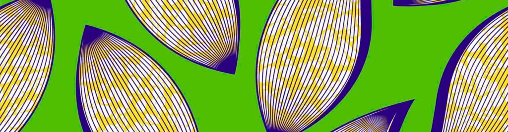 chitenge stock print of green background and yellow and blue design