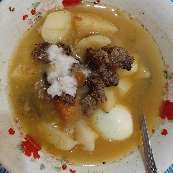 urojo soup in a bowl in a zanzibar restaurant
