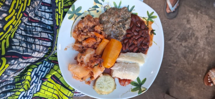traditional rwandan food on a white plate
