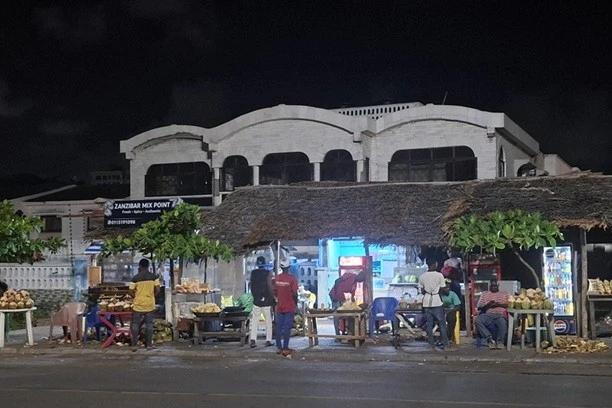 Mombasa lighthouse area at night